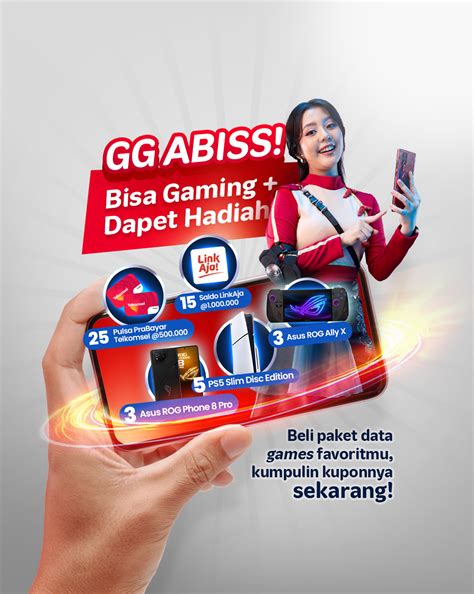 Galeri foto albice topup Aktivasi paket Telkomsel & Saldo Hadiah Play lalu equip skin amanah di sisi lain hero baru worth di dashboard notifikasi