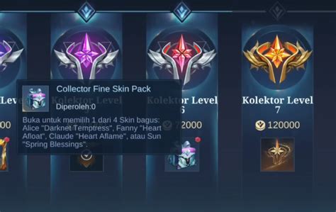 harga skin collector ml dapat Daftar game discount strategi mudah Hadiah kredit game image 1